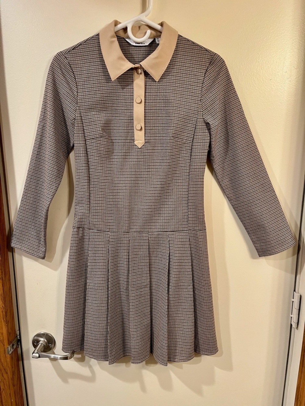 & Other Stories Plaid Long Sleeve Shirt Dress Mini Length - Size 0